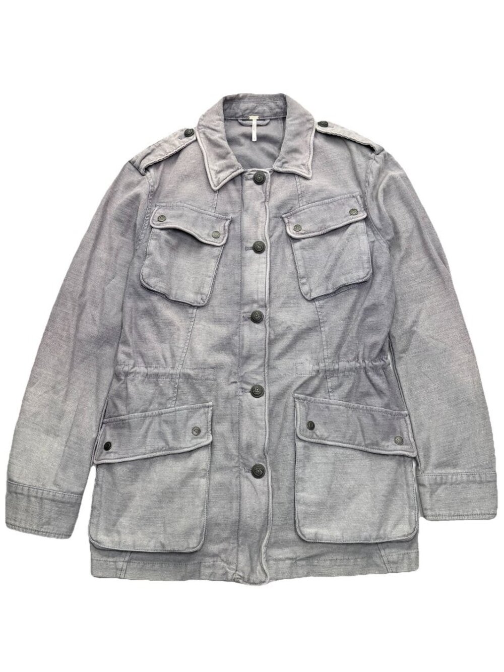 Free People Not Your Brother's Surplus Jacket Women’s Small Slate Gray Boho Band